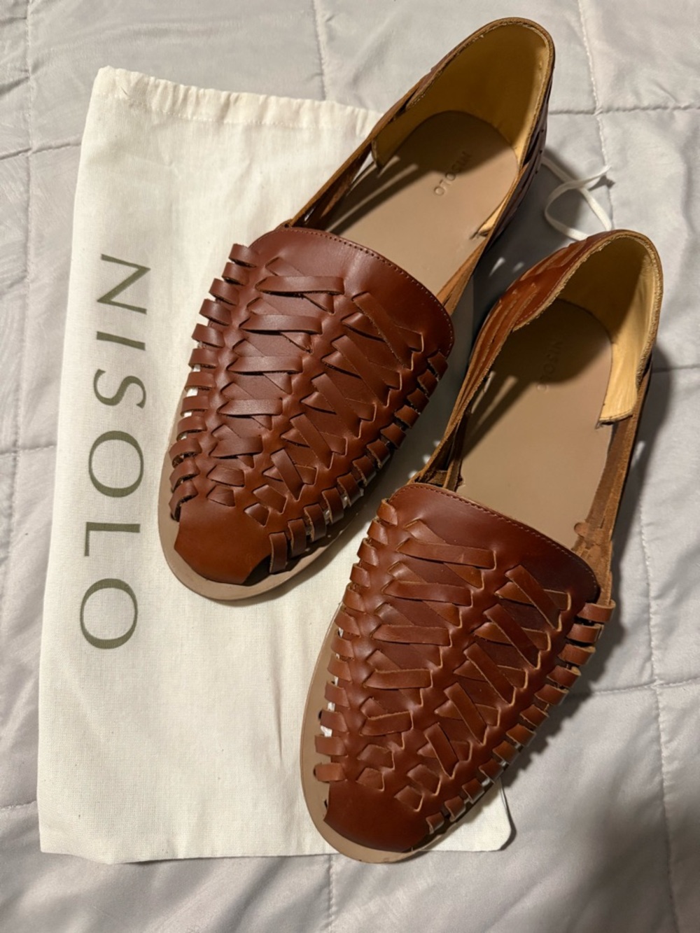 Nisolo Brown Woven Leather Slip-On Loafers